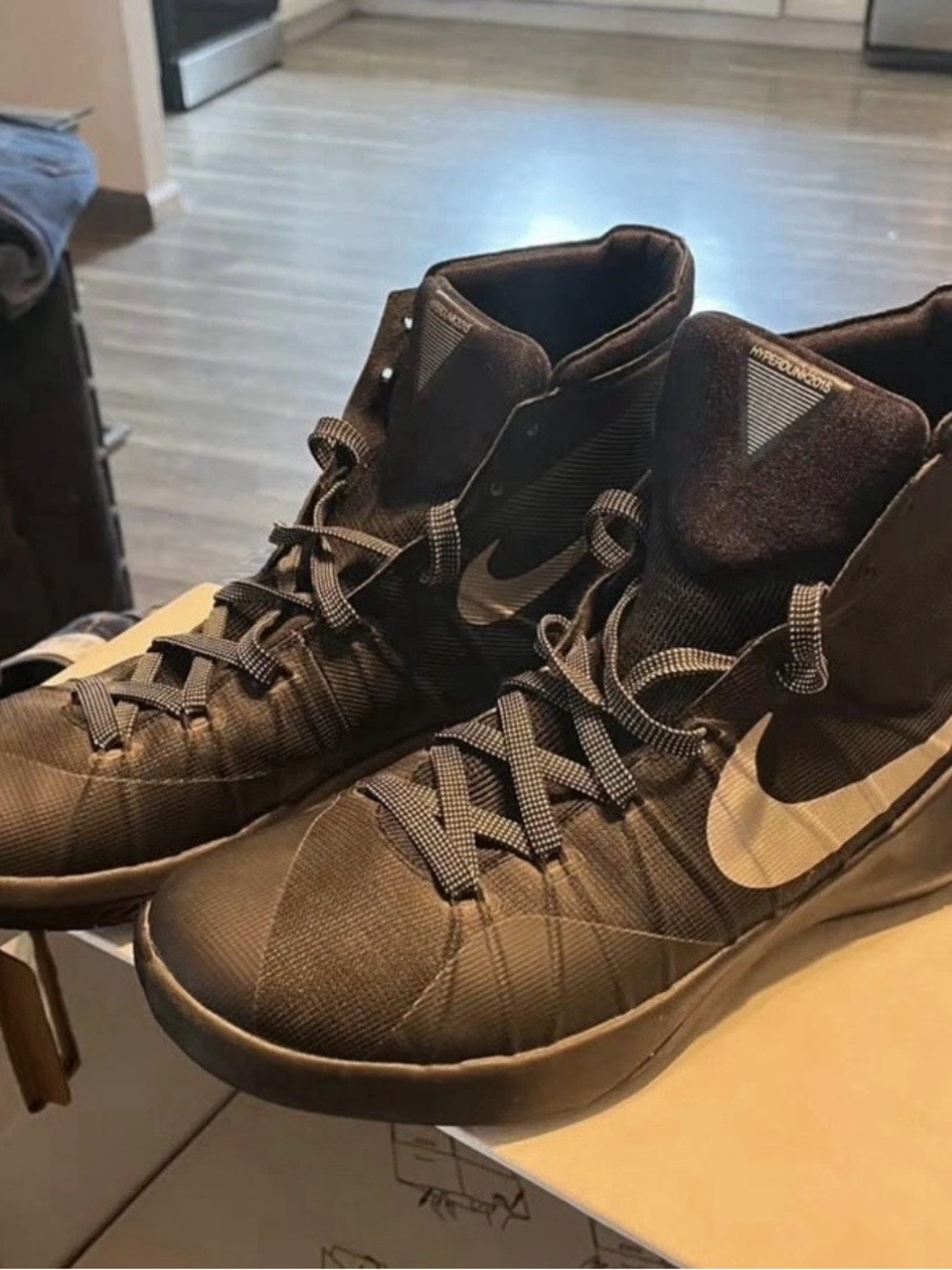 Nike Men’s Black and Brown High-Top Athletic Shoes